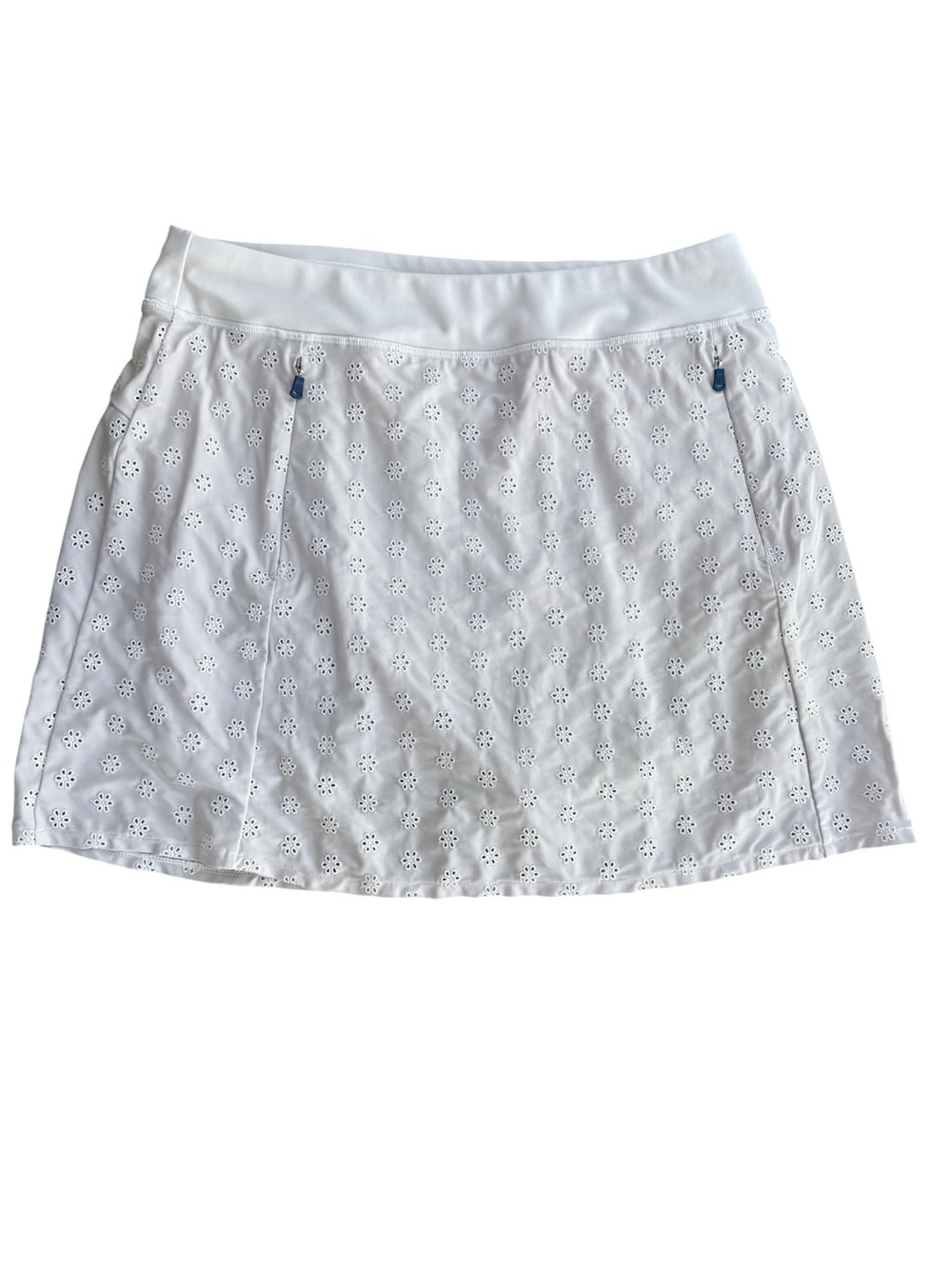RLX Ralph Lauren Gray Eyelet Golf Skort Skirt Athletic Tennis Sports Pickleball
